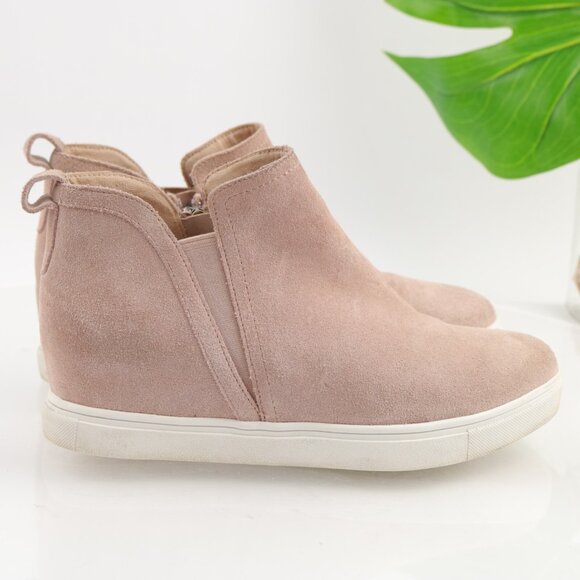 Blondo Womens Georgette Boots Size 7.5 Waterproof Pink Suede Hidden Wedge Heel - Picture 3 of 12